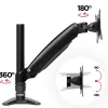 DM551X1 Support écran PC à pince pour bureau Bras de moniteur Rotatif Inclinable Pivotant Compatible VESA 75 100 Duronic
