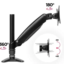 DM551X1 Support écran PC à pince pour bureau Bras de moniteur Rotatif Inclinable Pivotant Compatible VESA 75 100 Duronic