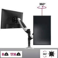 DM651X2 Support écran PC à pince pour bureau Bras de moniteur Rotatif Inclinable Pivotant Compatible VESA 75 100 Duronic
