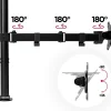 DM151X3 Support écran PC à pince pour bureau Bras de moniteur Rotatif Inclinable Pivotant Compatible VESA 75 100 Duronic
