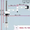 DM351X3 WE Support écran PC à pince pour bureau Bras de moniteur Rotatif Inclinable Pivotant Compatible VESA 75 100 Duronic