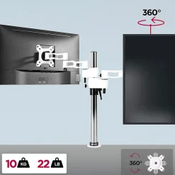 DM351X3 WE Support écran PC à pince pour bureau Bras de moniteur Rotatif Inclinable Pivotant Compatible VESA 75 100 Duronic