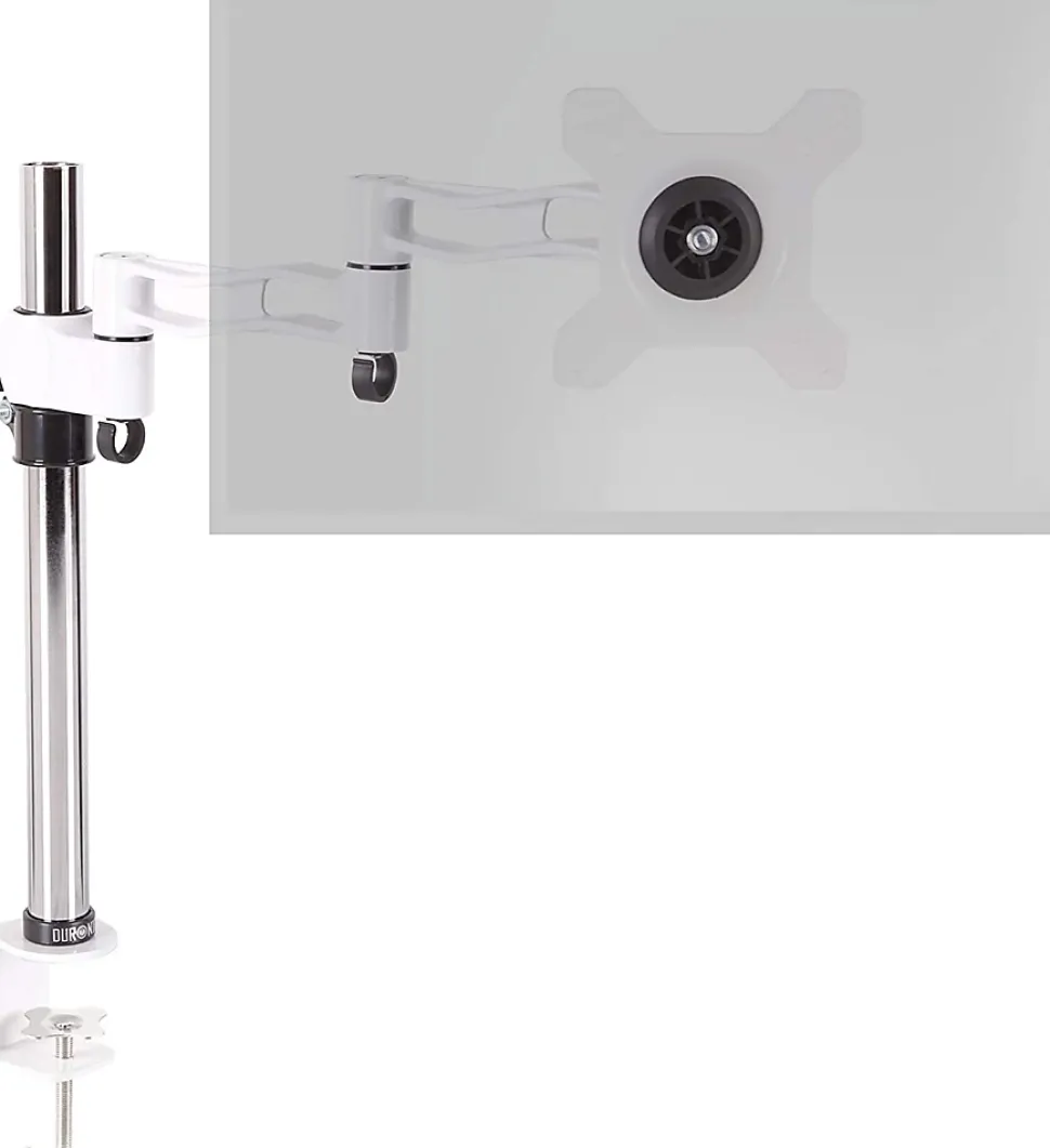 DM351X3 WE Support écran PC à pince pour bureau Bras de moniteur Rotatif Inclinable Pivotant Compatible VESA 75 100 Duronic