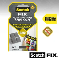Double face repositionnable 3M 11 x 15 mm gris, 36 carrés 300 g