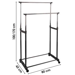 Double penderie mobile Pendo - L. 80 x H. 170 cm
