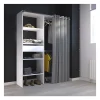 Dressing ARTIC avec rideau - Blanc - 1 colonne + 2 penderies + 1 tiroir - EKIPA