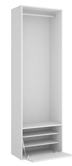 Dressing avec porte chaussure et fond d'arrière réversible coloris chêne naturel, blanc