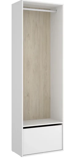 Dressing avec porte chaussure et fond d'arrière réversible coloris chêne naturel, blanc