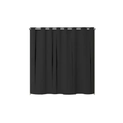 Dressing avec rideau - Decor chene jackson et noir - L 198 x P 48 x H 203 cm - COMO