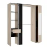 Dressing avec rideau et 1 porte - Avec miroir - L177 cm - Coloris : Naturel et anthracite - BERTRAND
