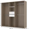 Dressing bicolore 4 penderies et 2 tiroirs GoodHome Atomia H. 187,5 x L. 200 x P. 45 cm
