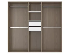 Dressing bicolore 4 penderies et 2 tiroirs GoodHome Atomia H. 187,5 x L. 200 x P. 45 cm