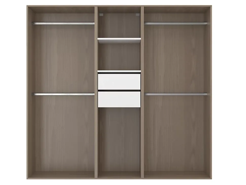 Dressing bicolore 4 penderies et 2 tiroirs GoodHome Atomia H. 187,5 x L. 200 x P. 45 cm