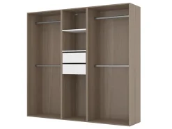 Dressing bicolore 4 penderies et 2 tiroirs GoodHome Atomia H. 187,5 x L. 200 x P. 45 cm