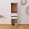 Dressing bicolore 2 tiroirs GoodHome Atomia H. 187,5 x L. 50 x P. 45 cm