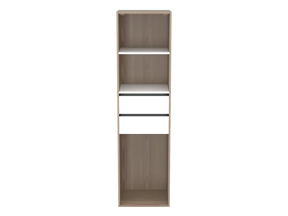 Dressing bicolore 2 tiroirs GoodHome Atomia H. 187,5 x L. 50 x P. 45 cm