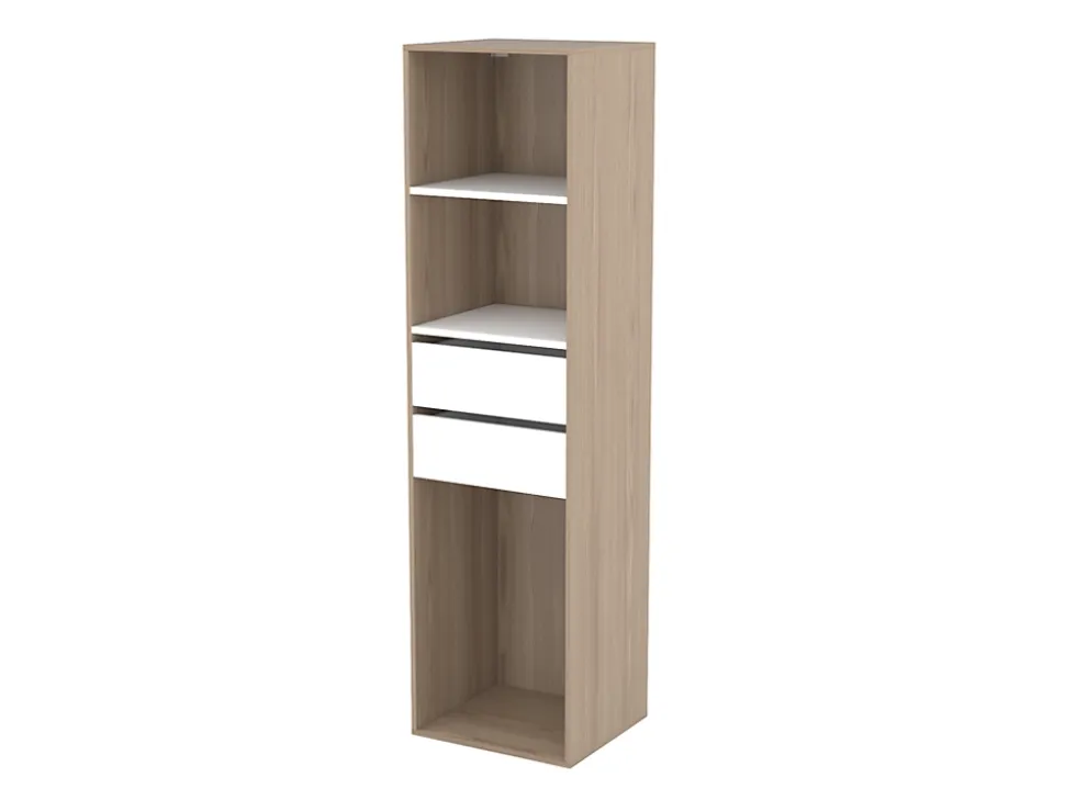 Dressing bicolore 2 tiroirs GoodHome Atomia H. 187,5 x L. 50 x P. 45 cm