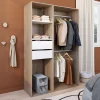 Dressing bicolore double penderie 2 tiroirs GoodHome Atomia H. 187,5 x L. 125 x P. 45 cm