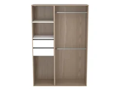 Dressing bicolore double penderie 2 tiroirs GoodHome Atomia H. 187,5 x L. 125 x P. 45 cm