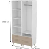 Dressing bicolore sur pieds 4 tiroirs chambre enfant GoodHome Atomia H. 198,5 x L. 100 x P. 45 cm