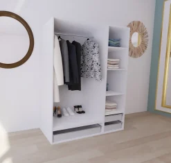 Dressing blanc 3 paniers GoodHome Atomia H. 187,5 x L. 150 x P. 58 cm