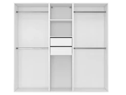 Dressing blanc 4 penderies et 2 tiroirs GoodHome Atomia H. 187,5 x L. 200 x P. 45 cm