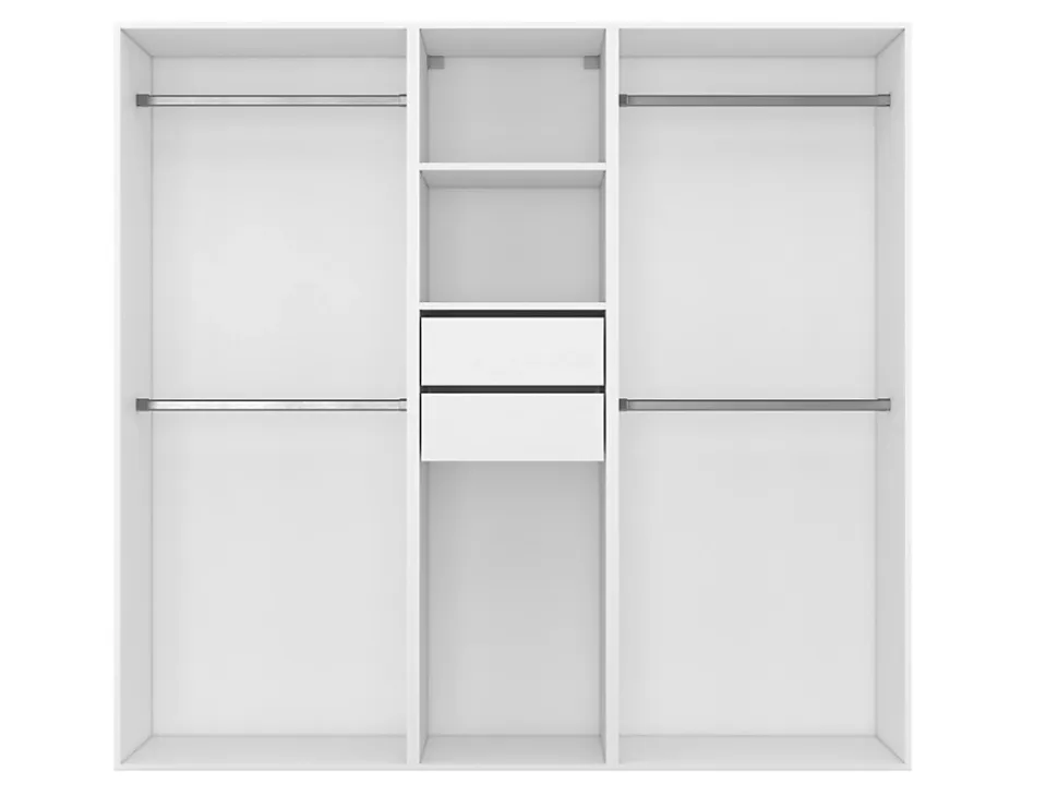Dressing blanc 4 penderies et 2 tiroirs GoodHome Atomia H. 187,5 x L. 200 x P. 45 cm