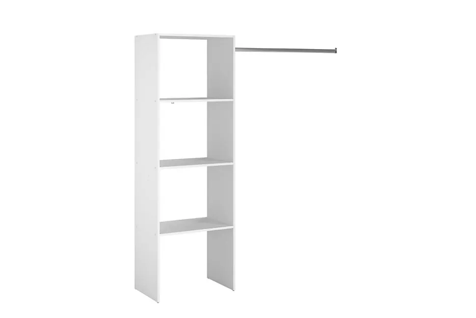 Dressing blanc 3 étagères, penderie 160 x 40 x 180 cm - ELYSEE