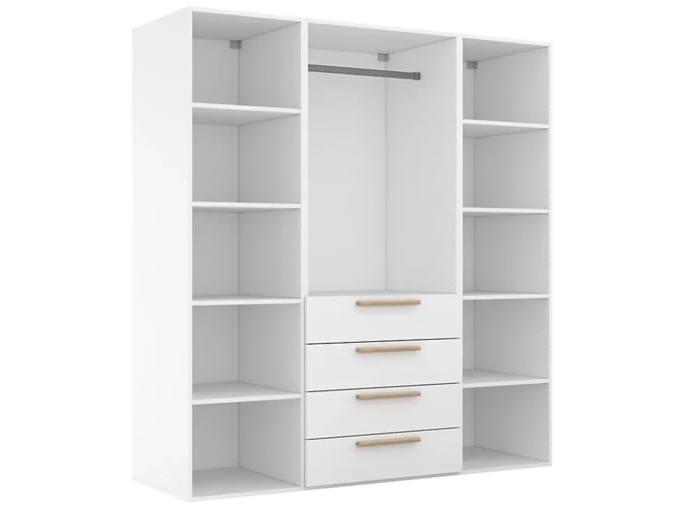 Dressing blanc 4 tiroirs GoodHome Atomia H. 187,5 x L. 175 x P. 58 cm