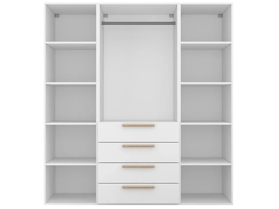 Dressing blanc 4 tiroirs GoodHome Atomia H. 187,5 x L. 175 x P. 58 cm