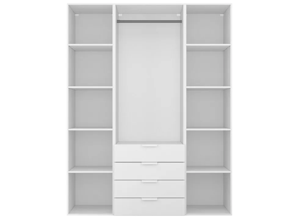 Dressing blanc 4 tiroirs GoodHome Atomia H. 225 x L. 175 x P. 58 cm