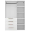 Dressing blanc 4 tiroirs GoodHome Atomia H. 187,5 x L. 125 x P. 58 cm