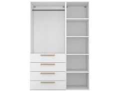Dressing blanc 4 tiroirs GoodHome Atomia H. 187,5 x L. 125 x P. 58 cm