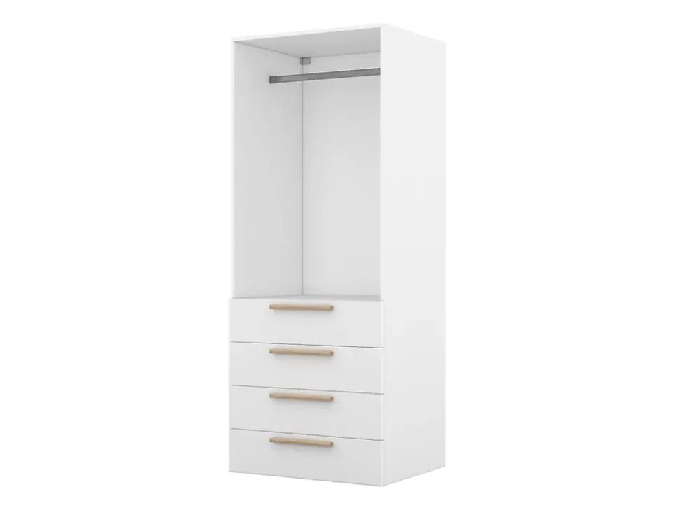 Dressing blanc 4 tiroirs GoodHome Atomia H. 187,5 x L. 75 x P. 58 cm