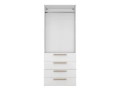 Dressing blanc 4 tiroirs GoodHome Atomia H. 187,5 x L. 75 x P. 58 cm