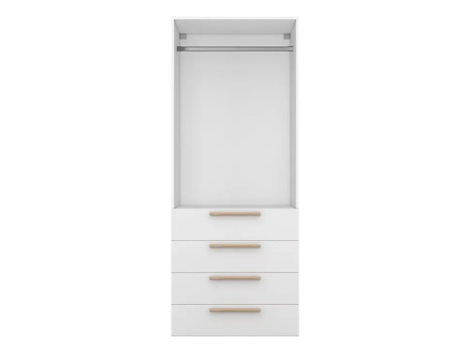 Dressing blanc 4 tiroirs GoodHome Atomia H. 187,5 x L. 75 x P. 58 cm