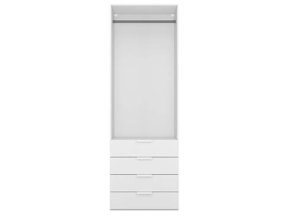 Dressing blanc 4 tiroirs GoodHome Atomia H. 225 x L. 75 x P. 58 cm