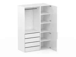 Dressing blanc avec porte 4 tiroirs GoodHome Atomia H. 187,5 x L. 125 x P. 58 cm