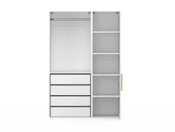 Dressing blanc avec porte 4 tiroirs GoodHome Atomia H. 187,5 x L. 125 x P. 58 cm