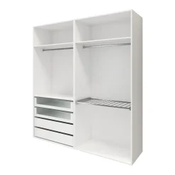 Dressing blanc avec porte-pantalons GoodHome Atomia H. 225 x L. 200 x P. 58 cm