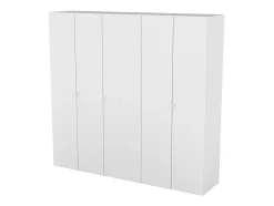 Dressing blanc avec porte 4 penderies et 2 tiroirs GoodHome Atomia H. 187,5 x L. 200 x P. 45 cm