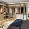 Dressing blanc avec rideau et tringle coulissante GoodHome Atomia H. 187,5 x L. 100 x P. 50,5 cm