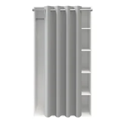 Dressing blanc avec rideau et tringle coulissante GoodHome Atomia H. 187,5 x L. 100 x P. 50,5 cm