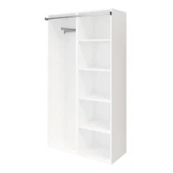 Dressing blanc avec rideau et tringle coulissante GoodHome Atomia H. 187,5 x L. 100 x P. 50,5 cm