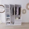 Dressing blanc double penderie 3 tiroirs GoodHome Atomia H. 225 x L. 175 x P. 58 cm