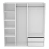 Dressing blanc double penderies et 2 tiroirs GoodHome Atomia H. 187,5 x L. 175 x P. 58 cm
