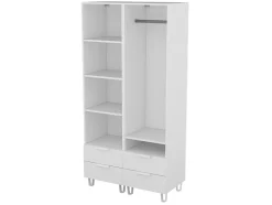 Dressing blanc sur pieds 4 tiroirs chambre enfant GoodHome Atomia H. 198,5 x L. 100 x P. 45 cm