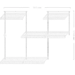 Dressing crémaillère - Étagère mural industriel - Modulables - Blanc - 36 pièces - 1,88x1,22M