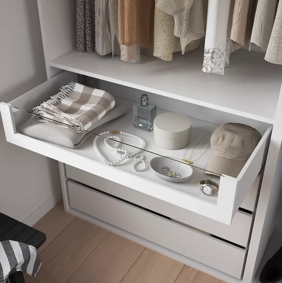 Dressing d'angle avec tiroirs et portes chaussures blanc GoodHome Atomia H. 225 x L. 250 x P. 58 cm