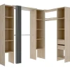 Dressing d'angle extensible DORIAN - L164/234 cm - Chêne et gris